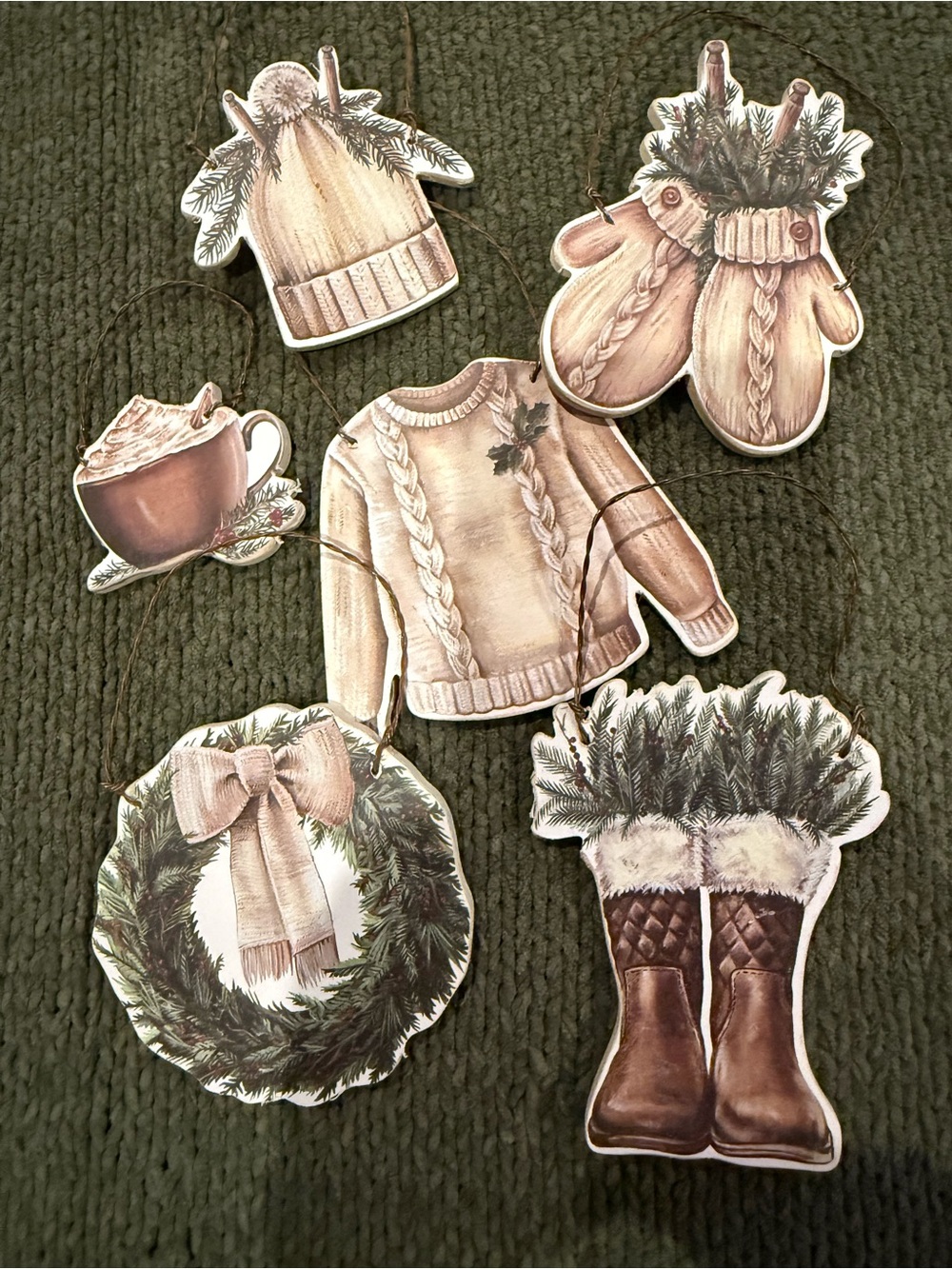 Primitives by Kathy Cozy Christmas Ornaments - Set of 6